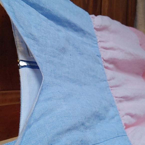 💚🌸Host Pick🌸Fun & Flirty Linen Pastel Colour Block Dress Size Medium - Picture 5 of 7